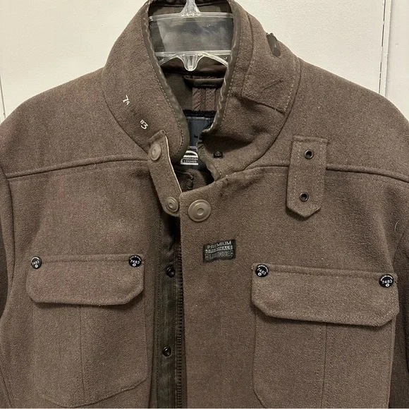 Premium Lounge Wool Blend Military Style Utility Cargo Jacket Coat Men XXL brown